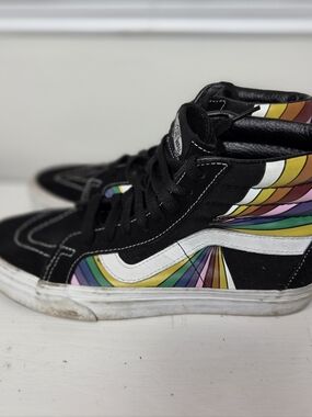 Vans Sk8-Hi Rainbow Wave High-Top Sneakers - Black